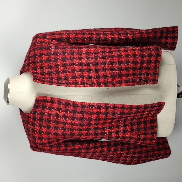 Wool Blend Tweed 2 Piece Suit Blazer Skirt Set Y2K Lined Size 12 Jones NY - Picture 8 of 15